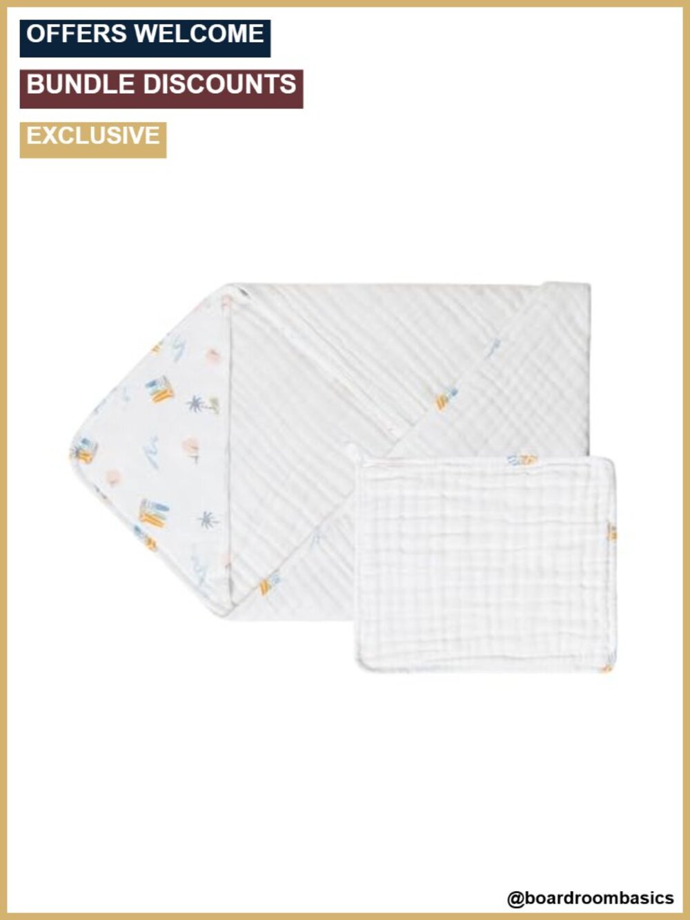 Organic Cotton 9-Layer Hooded Baby Bath Towel Ultra Absorbent Newborn